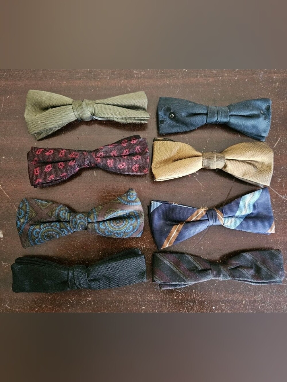 Lot Of 8 Vintage Clip On Bow Ties 1940s 50s 60s Countess Mara Ormond Mid Century